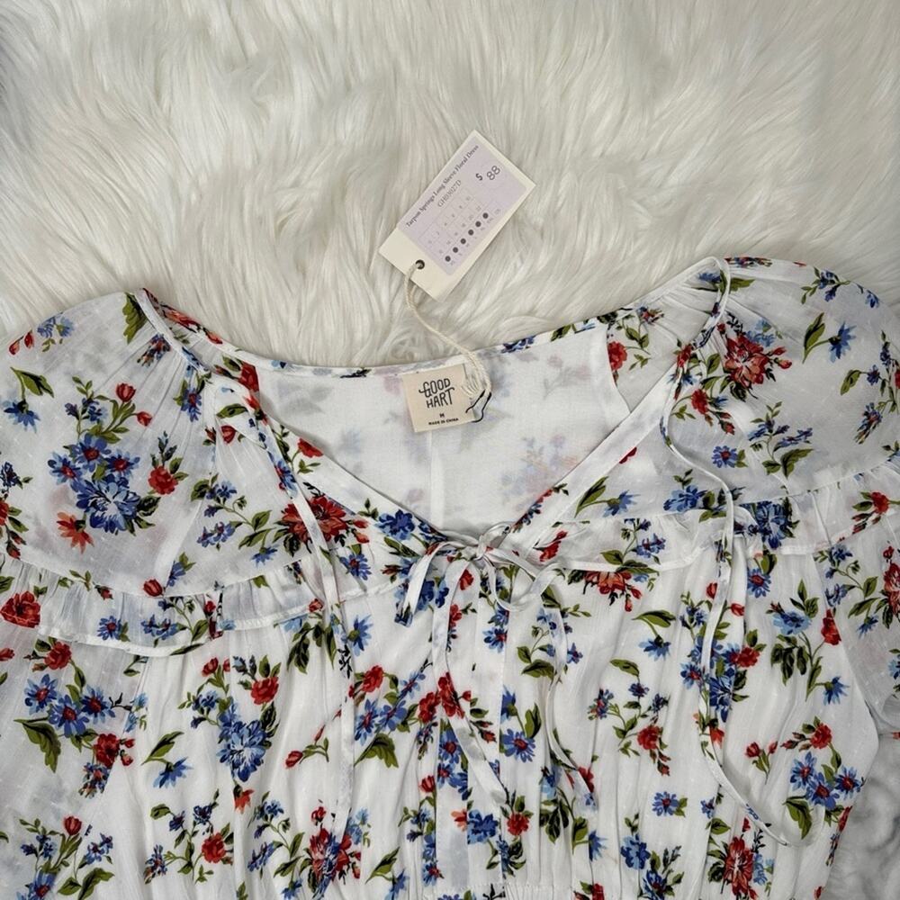 Good Hart Womens Tarpon Spring Knee Dress Size Medium Cottagecore Tea Graduation - Picture 5 of 10